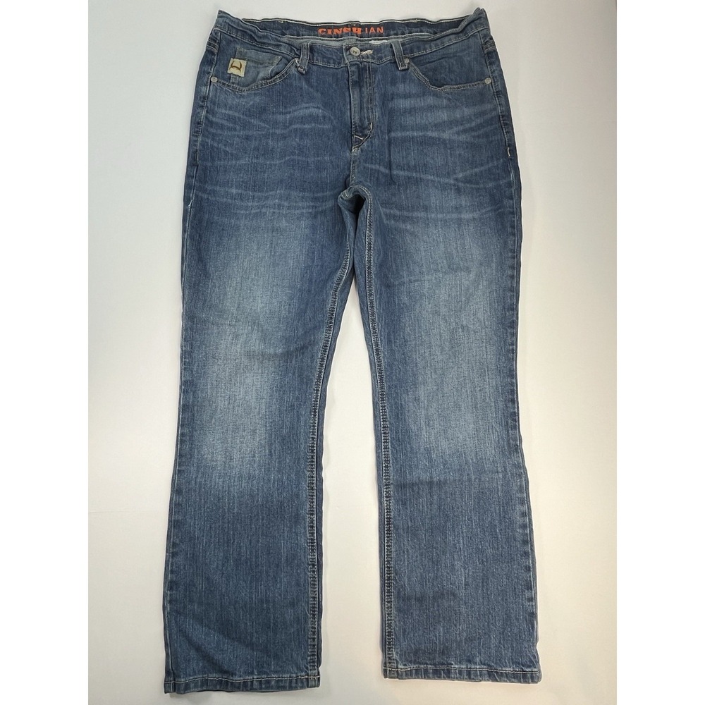 Cinch Ian Jeans Mens 38x30 (36x28) Slim Bootcut Light Wash Mid Rise MB31836001